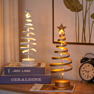 LED-Spiral-Weihnachtsbaum-Tischlampe mit Sternspitze