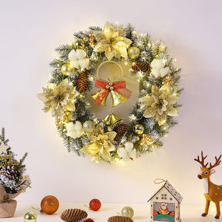 Weihnachtskranz mit LED-Lichtern