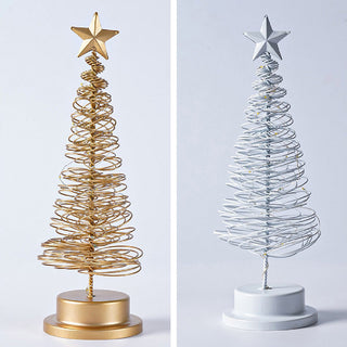 LED-Spiral-Weihnachtsbaum-Tischlampe mit Sternspitze