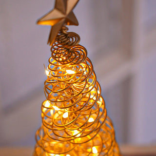 LED-Spiral-Weihnachtsbaum-Tischlampe mit Sternspitze