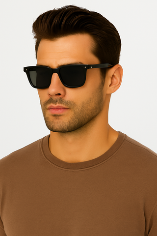 Stilvolle Schwarze Sonnenbrille für Herren