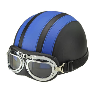 Vintage Motorrad Halbhelm mit Schutzbrille