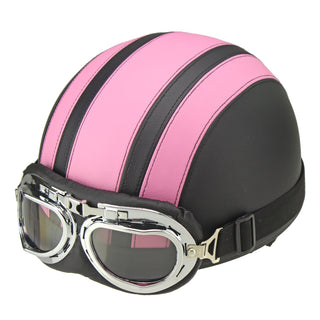 Vintage Motorrad Halbhelm mit Schutzbrille