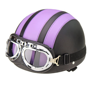 Vintage Motorrad Halbhelm mit Schutzbrille
