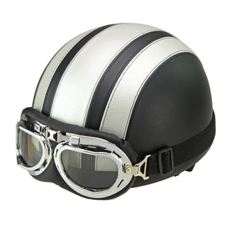 Vintage Motorrad Halbhelm mit Schutzbrille