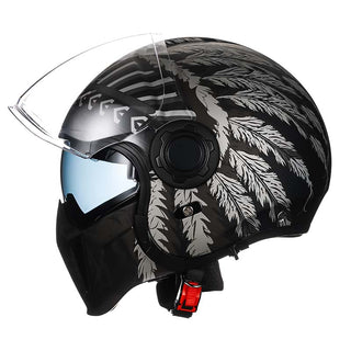 Modularer Vintage Motorradhelm Mit Doppelvisier