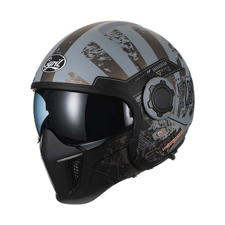 Modularer Vintage Motorradhelm Mit Doppelvisier