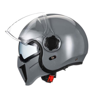 Modularer Vintage Motorradhelm Mit Doppelvisier