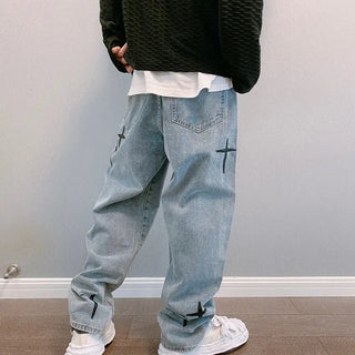 Baggy Jeans mit Aufdruck für Herren | Trendig