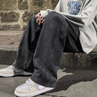 Weite Baggy Jeans mit hohem Bund für Herren | Lässig