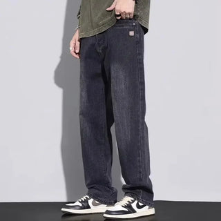 Verwaschene Baggy Jeans mit geradem Bein für Herren | Stilvoll
