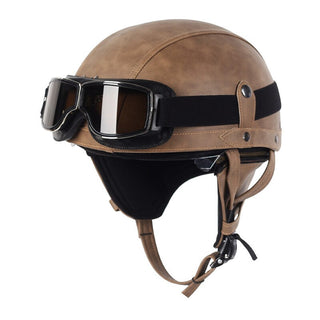 Retro Motorradhelm Für Herren Mit Integriertem Einziehbarem Visier