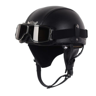 Retro Motorradhelm Für Herren Mit Integriertem Einziehbarem Visier