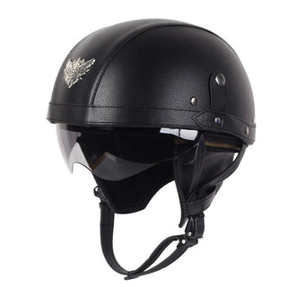 Retro Motorradhelm Für Herren Mit Integriertem Einziehbarem Visier