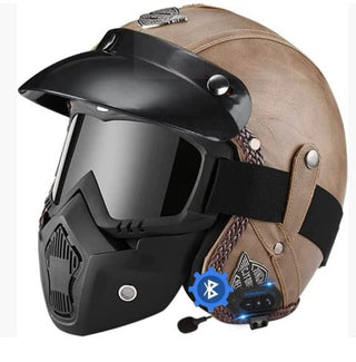 Klassischer Vintage Motorradhelm Für Herren