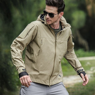 Herren-Softshelljacke mit Kapuze und Reißverschluss | Mehrere Taschen