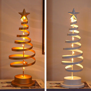 LED-Spiral-Weihnachtsbaum-Tischlampe mit Sternspitze