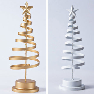 LED-Spiral-Weihnachtsbaum-Tischlampe mit Sternspitze