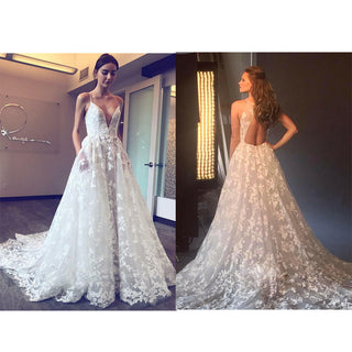 Hochzeitsgastkleid für Damen mit tiefem V-Ausschnitt | A-Linie