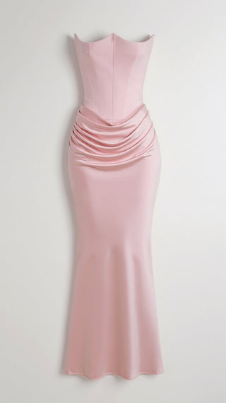 Damen Trägerlos Korsett Hochzeitsgäste kleid | Maxi