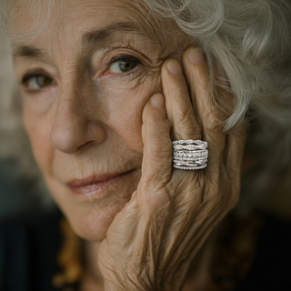 Mehrreihiger Silberring für Damen – Funkelnder Zirkonia Statement Ring