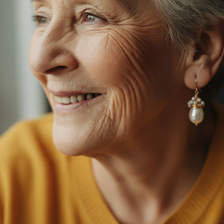 Goldene Perlen Ohrringe für Damen – Elegante Hängende Ohrringe mit Weißer Perle