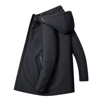 Warme Herren-Winterjacke mit langen Ärmeln und Kapuze | Reißverschluss