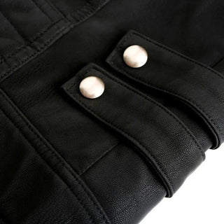 Herren Schwarze Bikerjacke | mit Reißverschluss Taschen