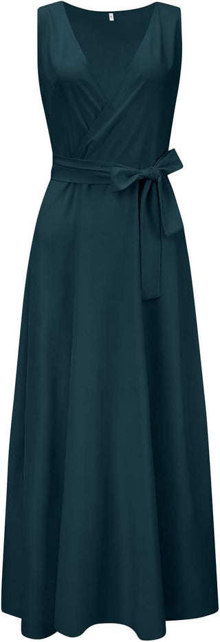 Damen-Hochzeitsgastkleid mit Fliege | Ärmellos