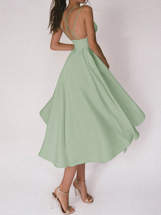 Hochzeitsgastkleid mit gekreuztem Rückenausschnitt | A-Linie