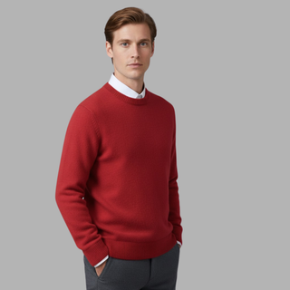 Minimalistischer Herren-Strickpullover | Rundhalsausschnitt