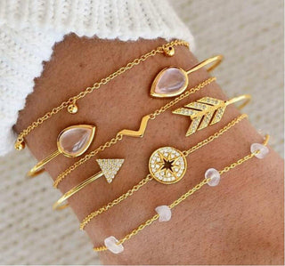 Damen Armband Set Boho Stil – Mit Perlen und Anhängern