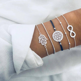 Damen Armband Set Boho Stil – Mit Perlen und Anhängern