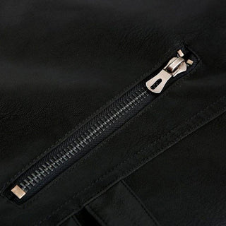 Herren Schwarze Bikerjacke | mit Reißverschluss Taschen