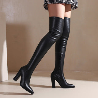 Damen Spitz Hohe Schuhe Overknee Stiefel | Winter