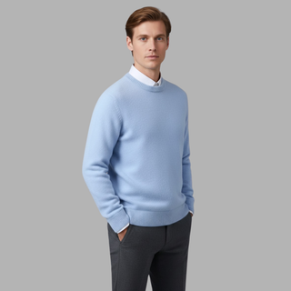 Minimalistischer Herren-Strickpullover | Rundhalsausschnitt