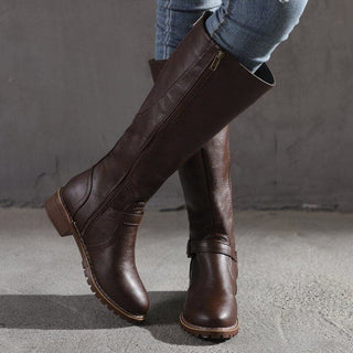 Damen Vintage-Stil Kniehoch Stiefel | Lässig