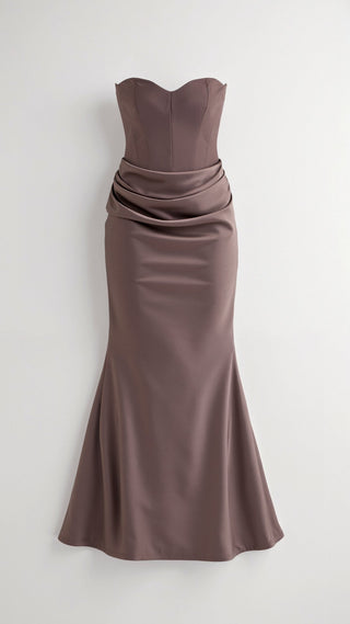 Damen Trägerlos Korsett Hochzeitsgäste kleid | Maxi