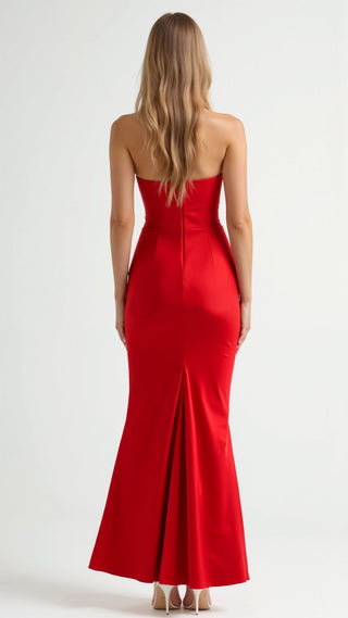 Damen Trägerlos Korsett Hochzeitsgäste kleid | Maxi