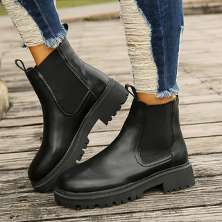 Damen-Chelsea-Winterstiefel mit Plateau und Klobigkeit | Stilvoll