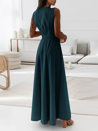 Damen-Hochzeitsgastkleid mit Fliege | Ärmellos