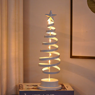 LED-Spiral-Weihnachtsbaum-Tischlampe mit Sternspitze