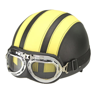 Vintage Motorrad Halbhelm mit Schutzbrille