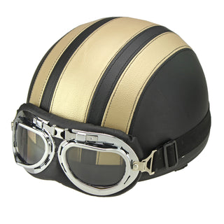Vintage Motorrad Halbhelm mit Schutzbrille