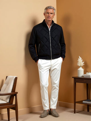 Stehkragen Steppjacke für Herren | Schwarz