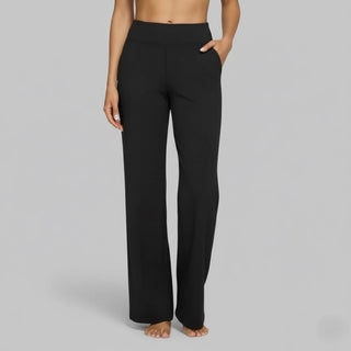 Damen Hoch Tailliert Yogahose | Weites Bein