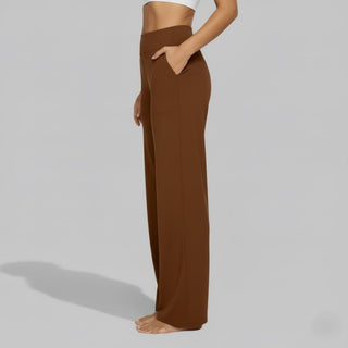 Damen Hoch Tailliert Yogahose | Weites Bein