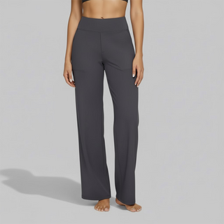 Damen Hoch Tailliert Yogahose | Weites Bein