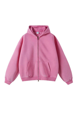 Übergroß Herren-Kapuzenpullover mit Reißverschluss | Weinlese