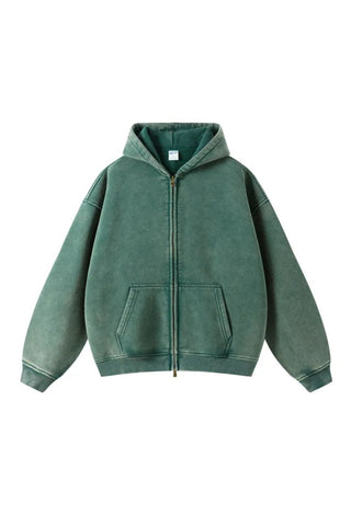 Übergroß Herren-Kapuzenpullover mit Reißverschluss | Weinlese